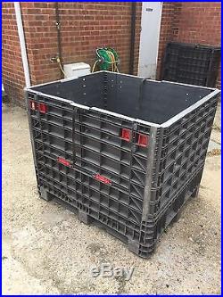 3 x Folding Large Containers Pallet stackable crates 1200 x 1000