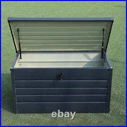 400 L Outdoor Storage Box Garden Patio Metal Trunk Chest Lid Container Multibox