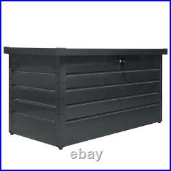 400 L Outdoor Storage Box Garden Patio Metal Trunk Chest Lid Container Multibox