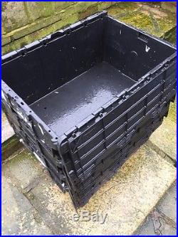 40 Large Heavy Duty Tote Crates With Lids