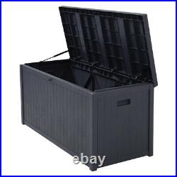 430L Large Plastic Storage Chest Container Box Garden Bench Seat Tools Box Trunk