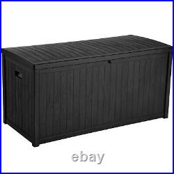 430L Outdoor Garden Storage Box Resin Large Deck Tool Store Bin Container withLid