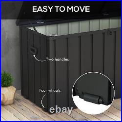 450L Large Plastic Outdoor Garden Storage Box Patio Utility Chest WaterResistant