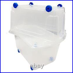 45L & 70L Large Plastic Home/School Reinforced Storage Boxes On Wheels With Lids