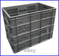 47 Ltr Euro Perforated Plastic Stacking Container Stackable Storage Crate Boxes