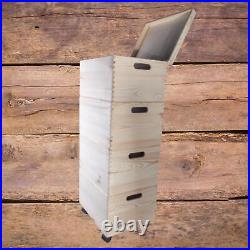 4 Tier Large Wooden Stackable Storage Boxes 40 x 30 x 99 cm Decorative Pine