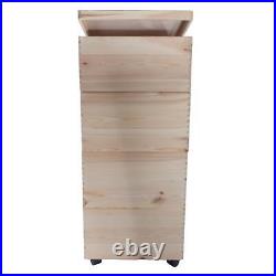 4 Tier Large Wooden Stackable Storage Boxes 40 x 30 x 99 cm Decorative Pine