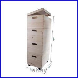 4 Tier Large Wooden Stackable Storage Boxes 40 x 30 x 99 cm Decorative Pine