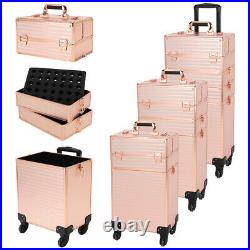 4 in 1 Large Makeup Cosmetic Hairdressing Vanity Beauty Storage Case Trolley Box