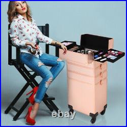 4 in 1 Large Makeup Cosmetic Hairdressing Vanity Beauty Storage Case Trolley Box