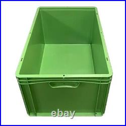 4 x (600 x 400 x 320mm) Green Euro Stacking Containers with Hand Grips