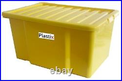50L 50 Litre Quality Coloured Plastic Storage Boxes Box With Lids Home Stackable