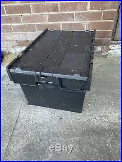 50 Black Tote Boxes (slightly Damaged)Large Plastic Storage tote Boxes