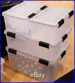 50 Litre Large Weathertight Airtight Clear Plastic Damp Area Dry Storage Box