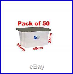50 x 35L 35 Litre Large Size Plastic Trendy Storage Boxes Set Container Lid 135
