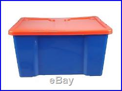 50 x BLUE 50L 50 Litre Large Size Trendy Storage Box Container + RED Lid #02