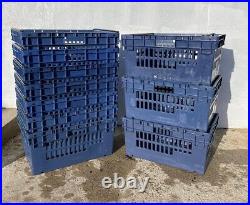 50 x Extra Deep Bail Arm Crates Plastic Stacking Warehouse Boxes 60 x 40 x 30cm