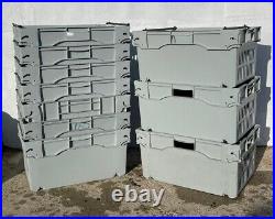 50 x Extra Deep Bail Arm Crates Plastic Stacking Warehouse Boxes 60 x 40 x 30cm