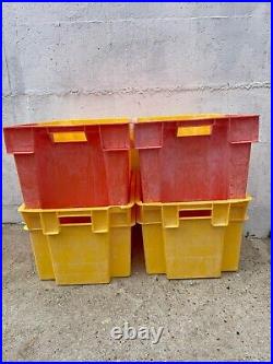 50 x Solid Plastic Stack & Nest Euro Boxes Storage Tote 600 x 400 x 300mm