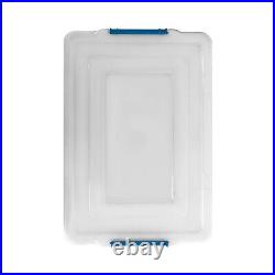 50l Plastic Storage Boxes Clip On LID Transparent Clear LID Home Storage