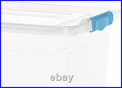 50l Plastic Storage Boxes Clip On LID Transparent Clear LID Home Storage