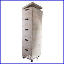 5 Tier Large Wooden Stackable Storage Boxes 40 X 30 X 123 cm Decorative Pine