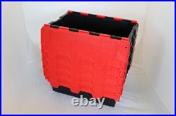 5 x Black/Red LARGE New Removal Storage Crate Box Container 80L