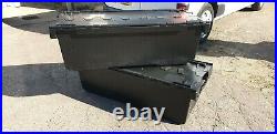 5 x Nearly New Black Plastic Removal Storage Crate Container 130 Litre