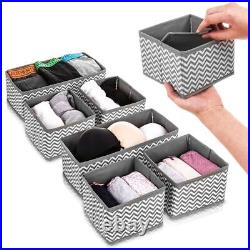 6 Section Canvas Storage Box Wardrobe Organiser Drawer Organiser Socks Ties Tidy