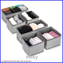 6 Section Canvas Storage Box Wardrobe Organiser Drawer Organiser Socks Ties Tidy