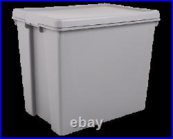 6 x 92L Heavy Duty Large Storage Boxes with Lids Plastic Industrial Multi-Use