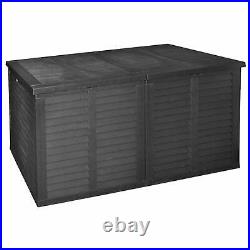 750L Storage Box Rattan Double Lid Cushion Garden Box Outdoor Plastic Tool Chest