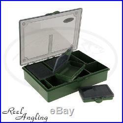 7+1 Carp Coarse Fishing Box Black & Hair Rig Board Large Tackle Box Storage Ngt