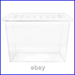 80 Litre Extra Large Clear Plastic Transparent Home Storage Boxes With Lids