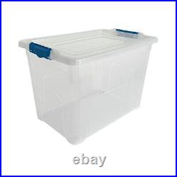 80l Plastic Storage Boxes Clip On LID Transparent Clear LID Home Storage