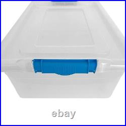 80l Plastic Storage Boxes Clip On LID Transparent Clear LID Home Storage