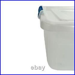 80l Plastic Storage Boxes Clip On LID Transparent Clear LID Home Storage