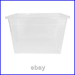 80l Plastic Storage Boxes Clip On LID Transparent Clear LID Home Storage