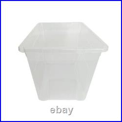 80l Plastic Storage Boxes Clip On LID Transparent Clear LID Home Storage