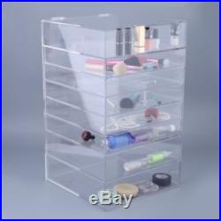 8 Drawers Makeup Case Storage Holder Box Clear Acrylic Cosmetic Organizer Large