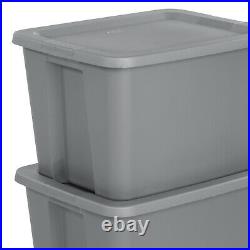 8 PLASTIC STORAGE CONTAINERS 18 Gallon Sterilite Stackable Tote Box Bin With Lid