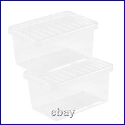 96 Litre Extra Large Transparent Home Office Organizing Storage Boxes With Lids