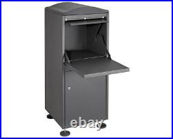 AdirOffice Black Secured Parcel Steel Drop Box Mailbox Storage Drop Box