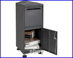 AdirOffice Black Secured Parcel Steel Drop Box Mailbox Storage Drop Box