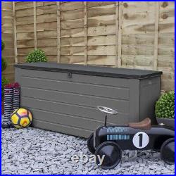 Airwave Outdoor Plastic Wood Effect Garden Storage Box, Weather/Fade Resistant