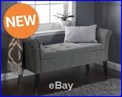 Alaska Grey Large Fabric Ottoman Storage Window Seat / Blanket Box