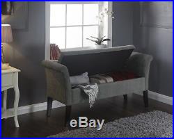 Alaska Grey Large Fabric Ottoman Storage Window Seat / Blanket Box