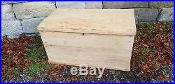 Antique Large Victorian Pitch Pine Blanket Box Coffer Chest Storage Coffee Table