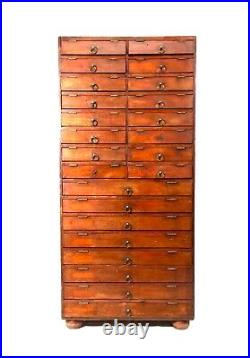 Antique Large Wooden Collectors Cabinet / Filing Chest of Drawers / Storage Box