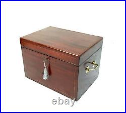 Antique Mahogany Large Coin Collectors Box / Storage Cabinet / Removable Trays